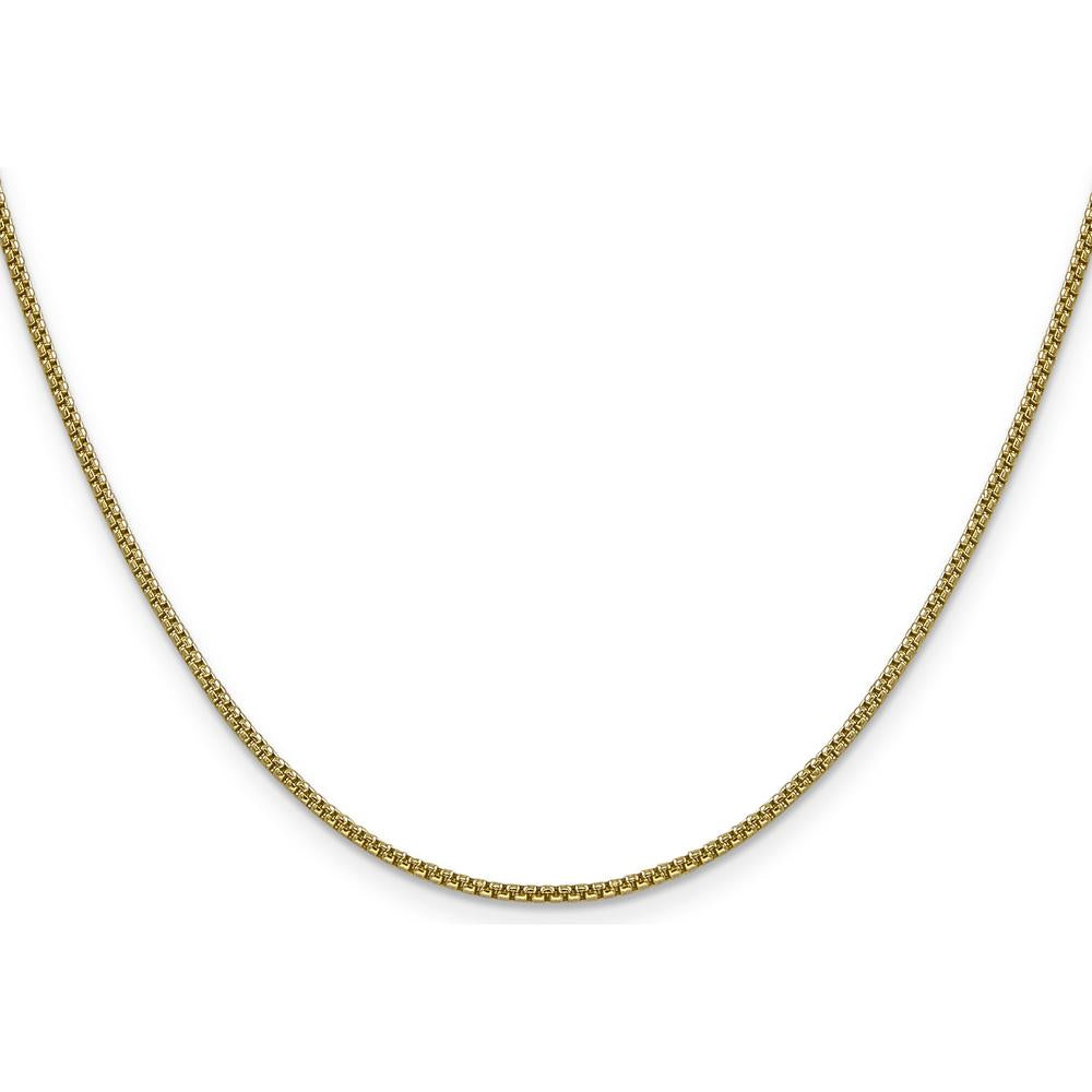 14K Yellow Gold 30" 1.5mm Semi-Solid Round Box Chain Necklace with Lobster Clasp by Oro Pregiato