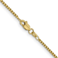 14K Yellow Gold 30" 1.5mm Semi-Solid Round Box Chain Necklace with Lobster Clasp by Oro Pregiato