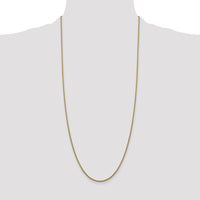14K Yellow Gold 30" 1.5mm Semi-Solid Round Box Chain Necklace with Lobster Clasp by Oro Pregiato