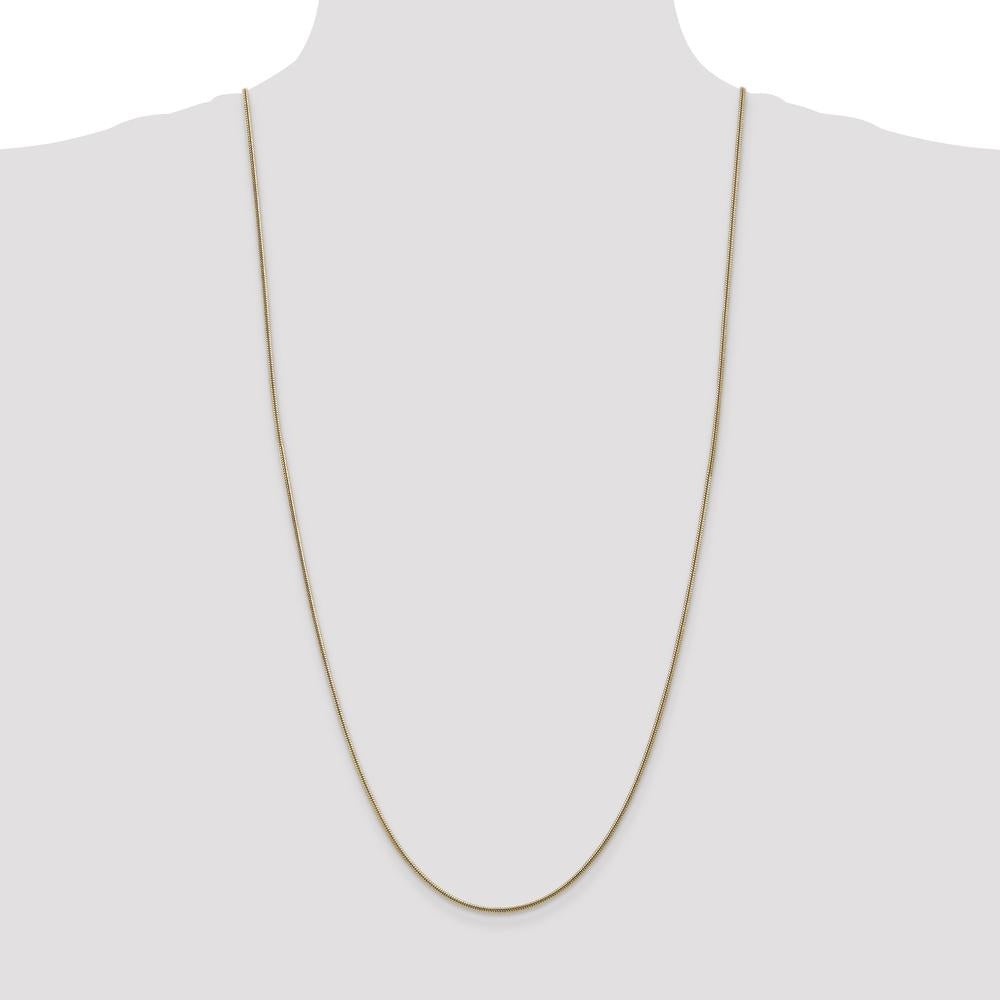 14K Yellow Gold 30" 1.6mm Solid Round Snake Chain Necklace with Lobster Clasp by 0