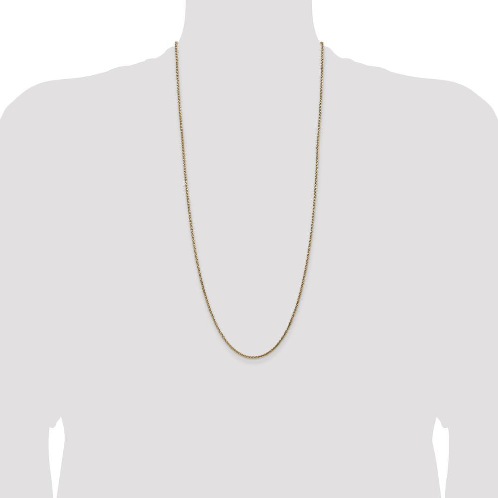 14K Yellow Gold 30" 2.1mm Diamond-Cut Spiga Chain with Lobster Clasp by Oro Pregiato