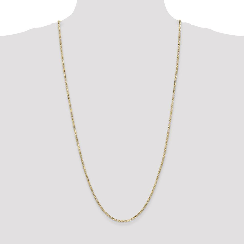 14K Yellow Gold 30" 2.25mm Flat Figaro Chain with Lobster Clasp by Oro Pregiato