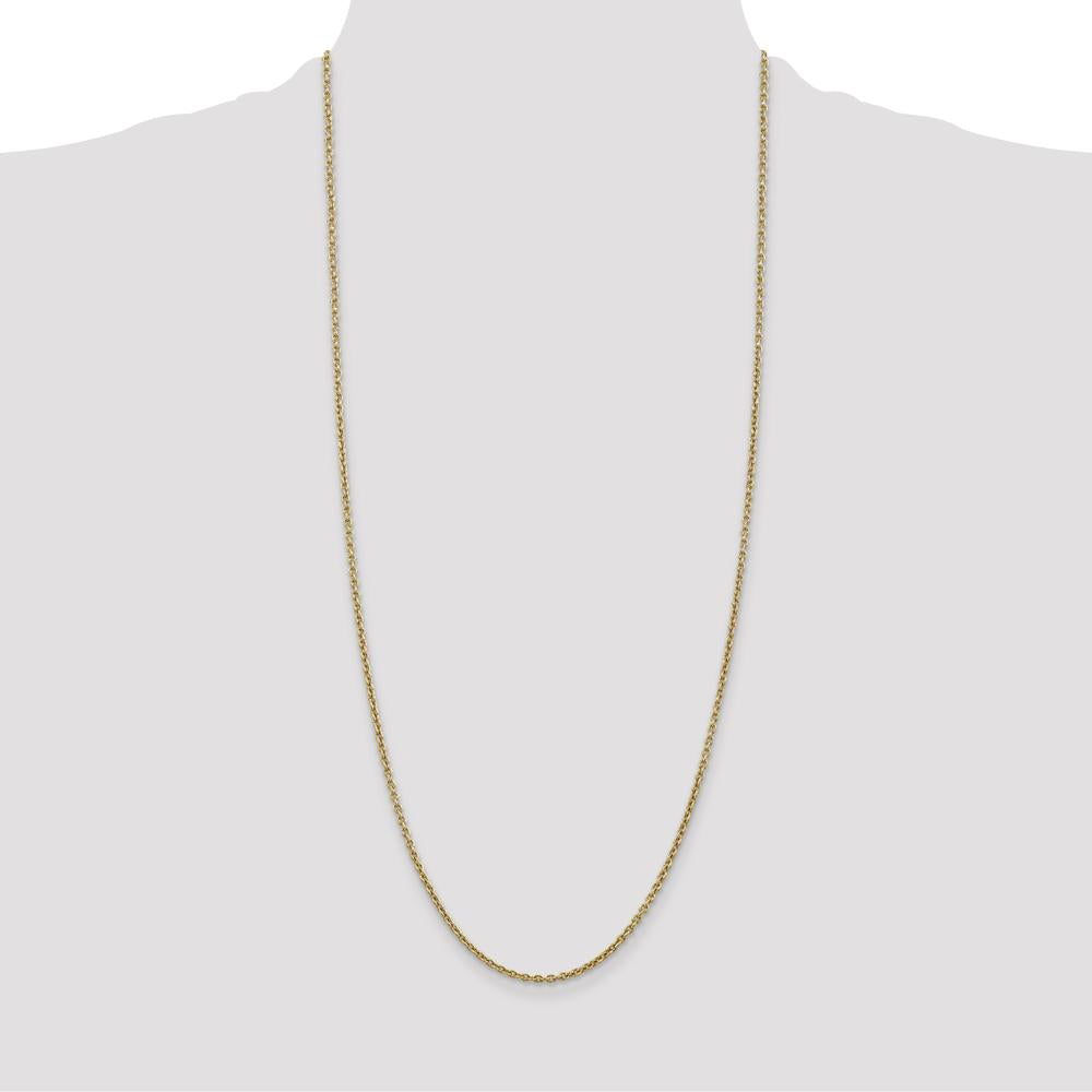 14K Yellow Gold 30" 2.2mm Forzantine Cable Chain with Lobster Clasp by Oro Pregiato