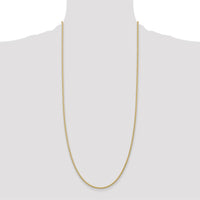 14K Yellow Gold 30" 2mm Semi-Solid Wheat Chain with Lobster Clasp by Oro Pregiato