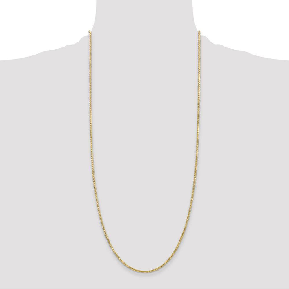 14K Yellow Gold 30" 2mm Semi-Solid Wheat Chain with Lobster Clasp by Oro Pregiato