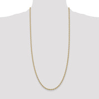 14K Yellow Gold 30" 3.2mm Round Open Link Cable Chain with Lobster Clasp by Oro Pregiato