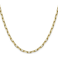 14K Yellow Gold 30" 3.5mm Solid Beveled Paperclip Chain Necklace by Oro Pregiato