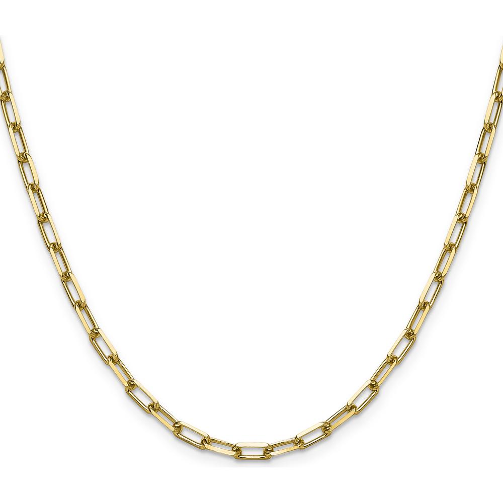 14K Yellow Gold 30" 3.5mm Solid Beveled Paperclip Chain Necklace by Oro Pregiato