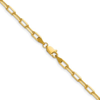 14K Yellow Gold 30" 3.5mm Solid Beveled Paperclip Chain Necklace by Oro Pregiato