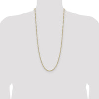 14K Yellow Gold 30" 3.5mm Solid Beveled Paperclip Chain Necklace by Oro Pregiato