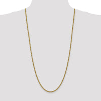 14K Yellow Gold 30" 3mm Rope Chain with Lobster Clasp - Polished Finish