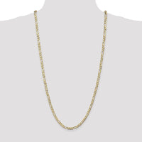 14K Yellow Gold 30" 4.5mm Concave Open Figaro Chain Necklace with Lobster Clasp by Oro Pregiato