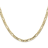 14K Yellow Gold 30" 4mm Concave Open Figaro Chain with Lobster Clasp by Oro Pregiato