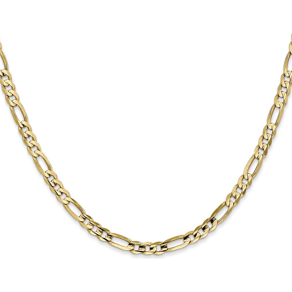 14K Yellow Gold 30" 4mm Concave Open Figaro Chain with Lobster Clasp by Oro Pregiato
