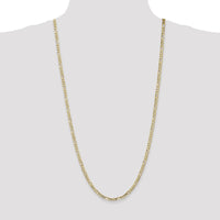 14K Yellow Gold 30" 4mm Concave Open Figaro Chain with Lobster Clasp by Oro Pregiato