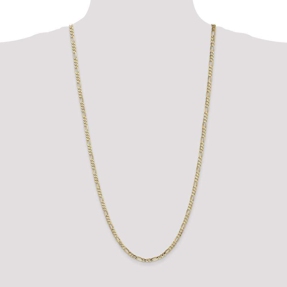 14K Yellow Gold 30" 4mm Concave Open Figaro Chain with Lobster Clasp by Oro Pregiato
