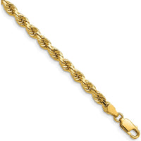 14K Yellow Gold 30" 4mm Diamond-Cut Rope Chain with Lobster Clasp