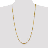 14K Yellow Gold 30" 4mm Diamond-Cut Rope Chain with Lobster Clasp