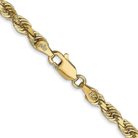 14K Yellow Gold 30" 4mm Diamond-Cut Rope Chain with Lobster Clasp by Oro Pregiato