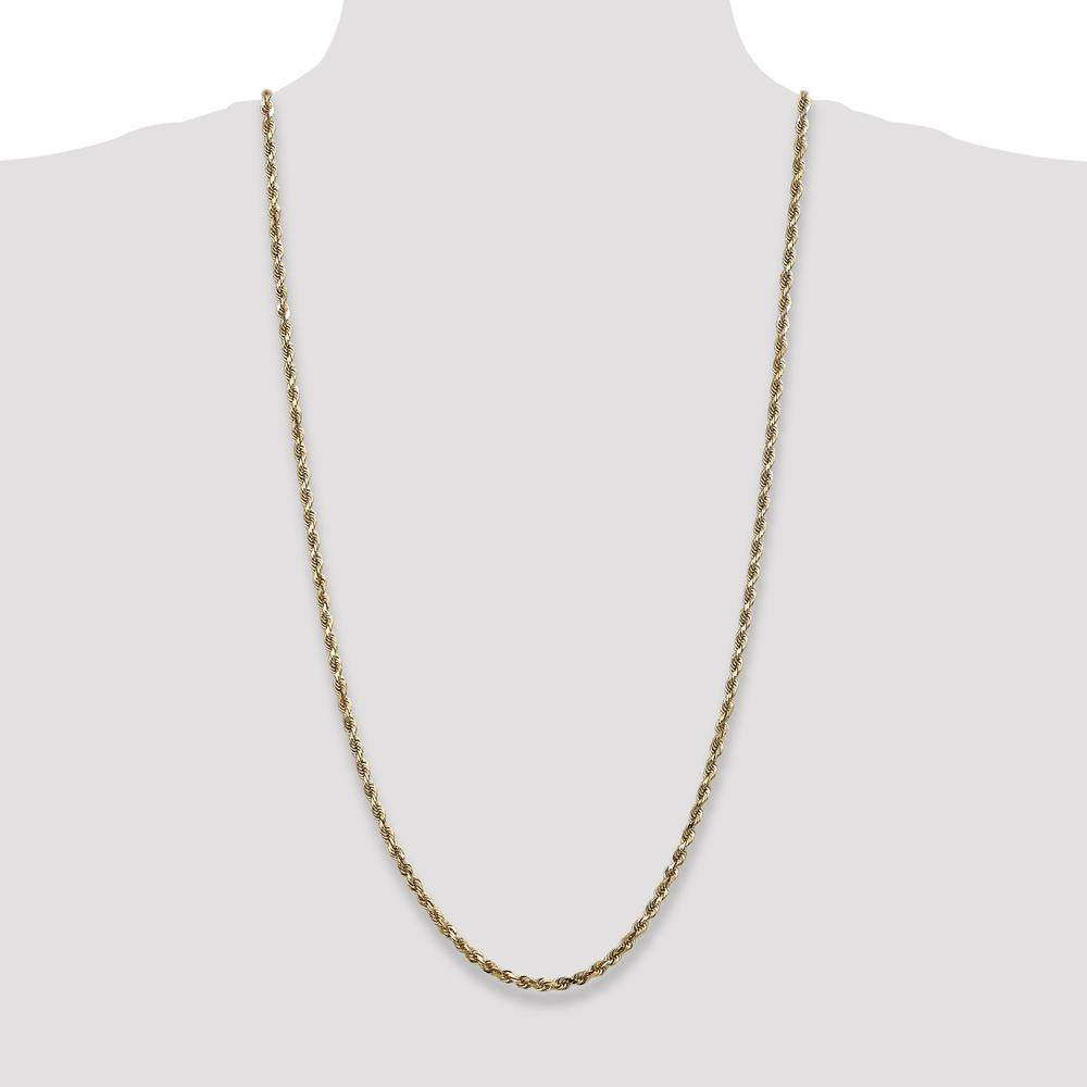 14K Yellow Gold 30" 4mm Diamond-Cut Rope Chain with Lobster Clasp by Oro Pregiato