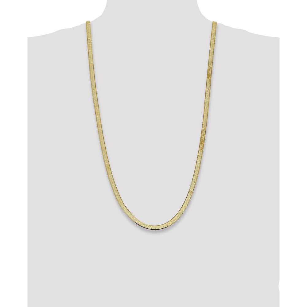 14K Yellow Gold 30" 5.5mm Herringbone Chain with Lobster Clasp - Polished Finish by 0