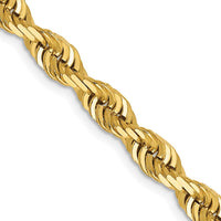 14K Yellow Gold 30" 5mm Diamond-Cut Quadruple Rope Chain with Lobster Clasp by Oro Pregiato