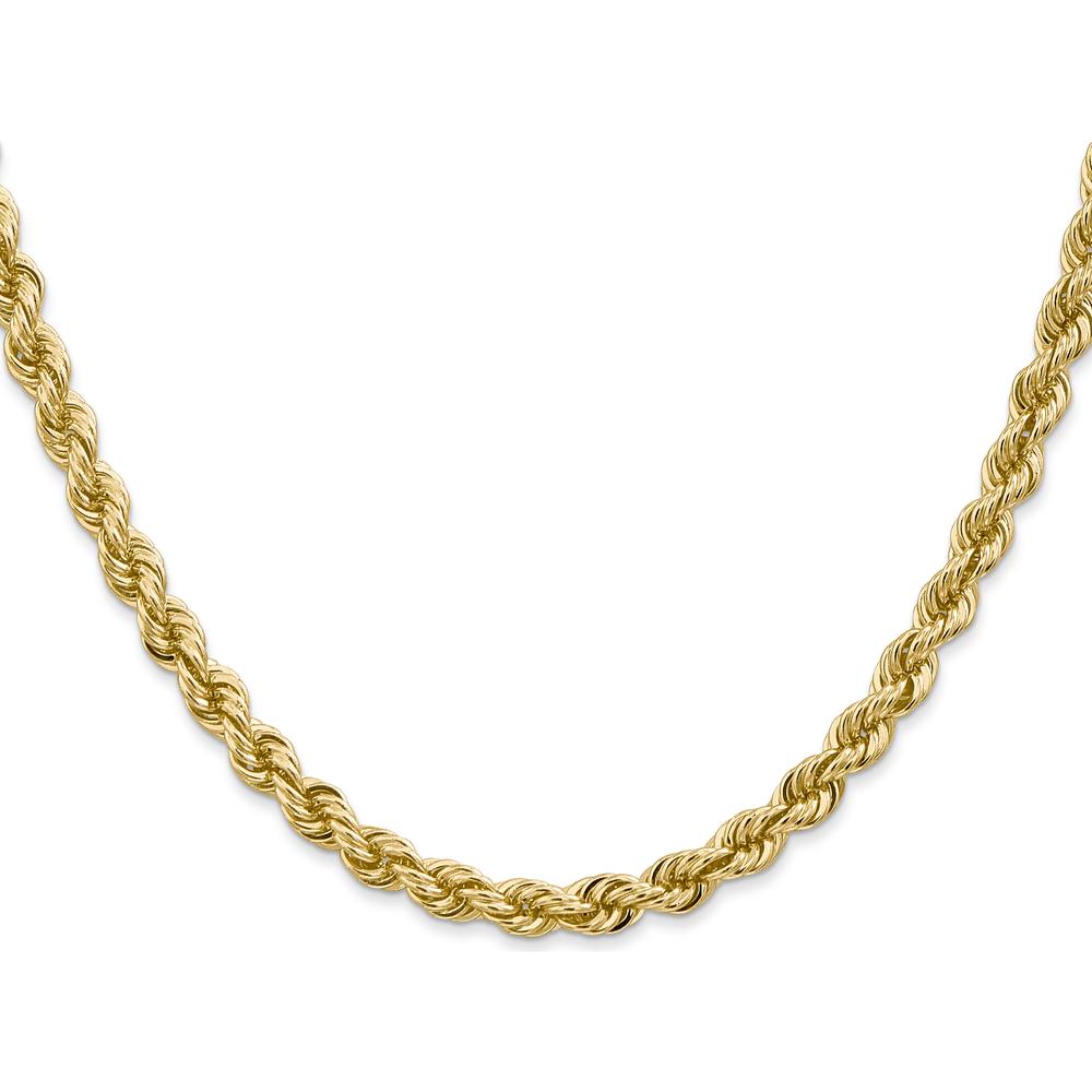 14K Yellow Gold 30" 5mm Solid Rope Chain with Lobster Clasp