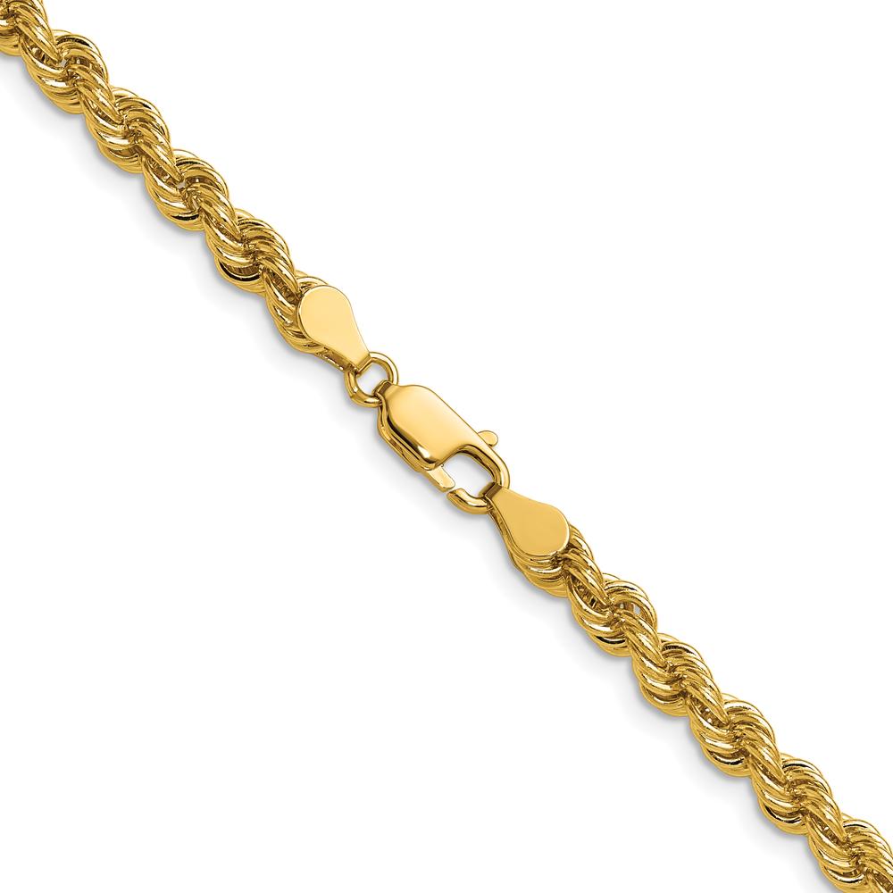14K Yellow Gold 30" 5mm Solid Rope Chain with Lobster Clasp
