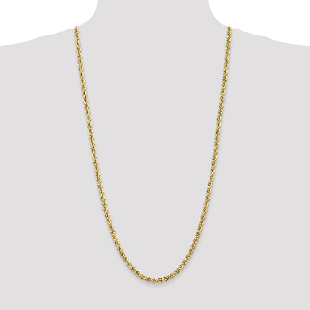 14K Yellow Gold 30" 5mm Solid Rope Chain with Lobster Clasp