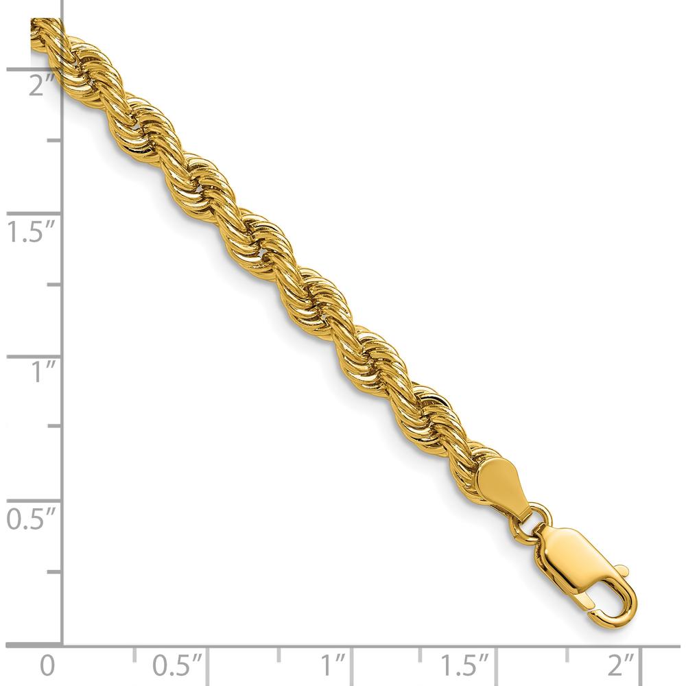 14K Yellow Gold 30" 5mm Solid Rope Chain with Lobster Clasp