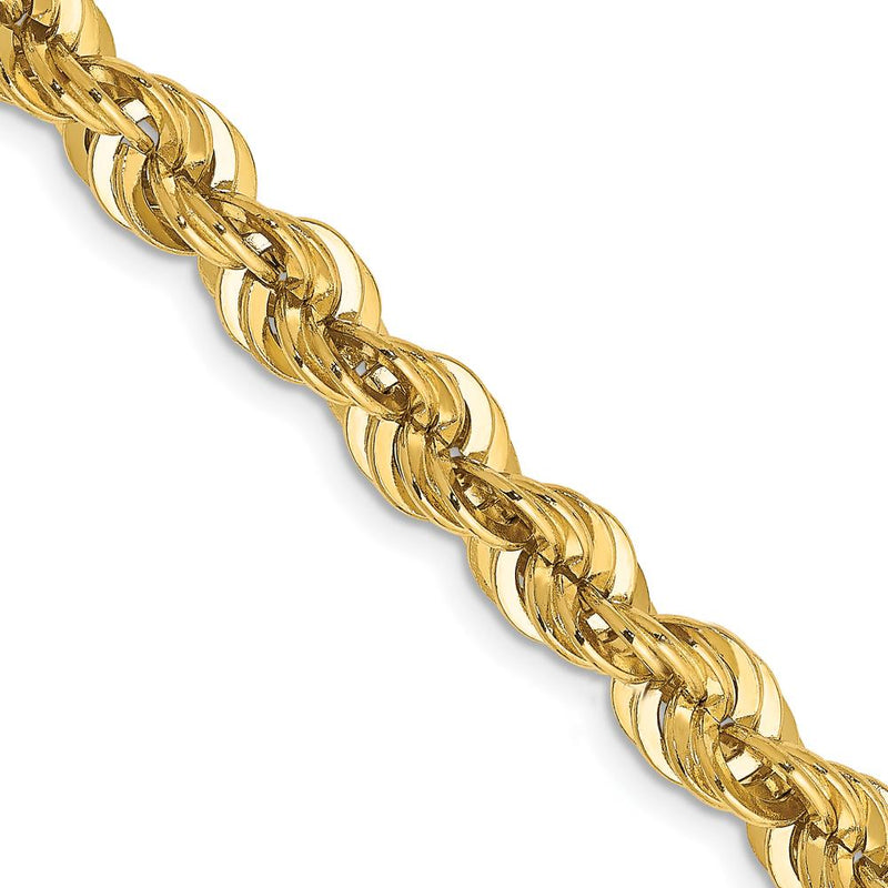 14K Yellow Gold 30" 6mm Rope Chain Necklace with Fancy Lobster Clasp