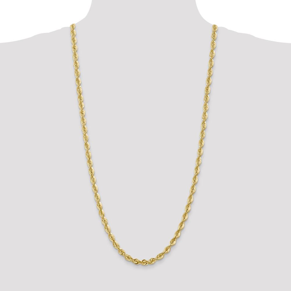 14K Yellow Gold 30" 6mm Rope Chain Necklace with Fancy Lobster Clasp