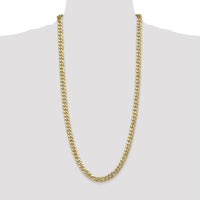14K Yellow Gold 30" 8mm Flat Beveled Curb Chain with Lobster Clasp by Oro Pregiato