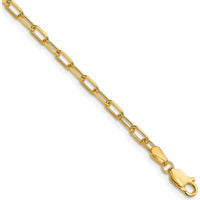 14K Yellow Gold 30" Beveled Paperclip Chain Necklace by Oro Pregiato