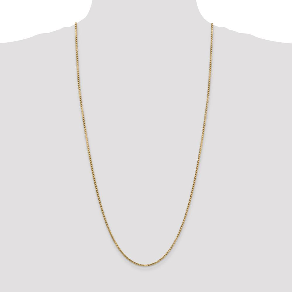 14K Yellow Gold 30" Box Chain Necklace - 1.9mm Wide with Lobster Clasp by Oro Pregiato