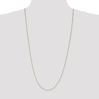 14K Yellow Gold 30" Box Chain Necklace with Lobster Clasp - 0.7mm Width by Oro Pregiato