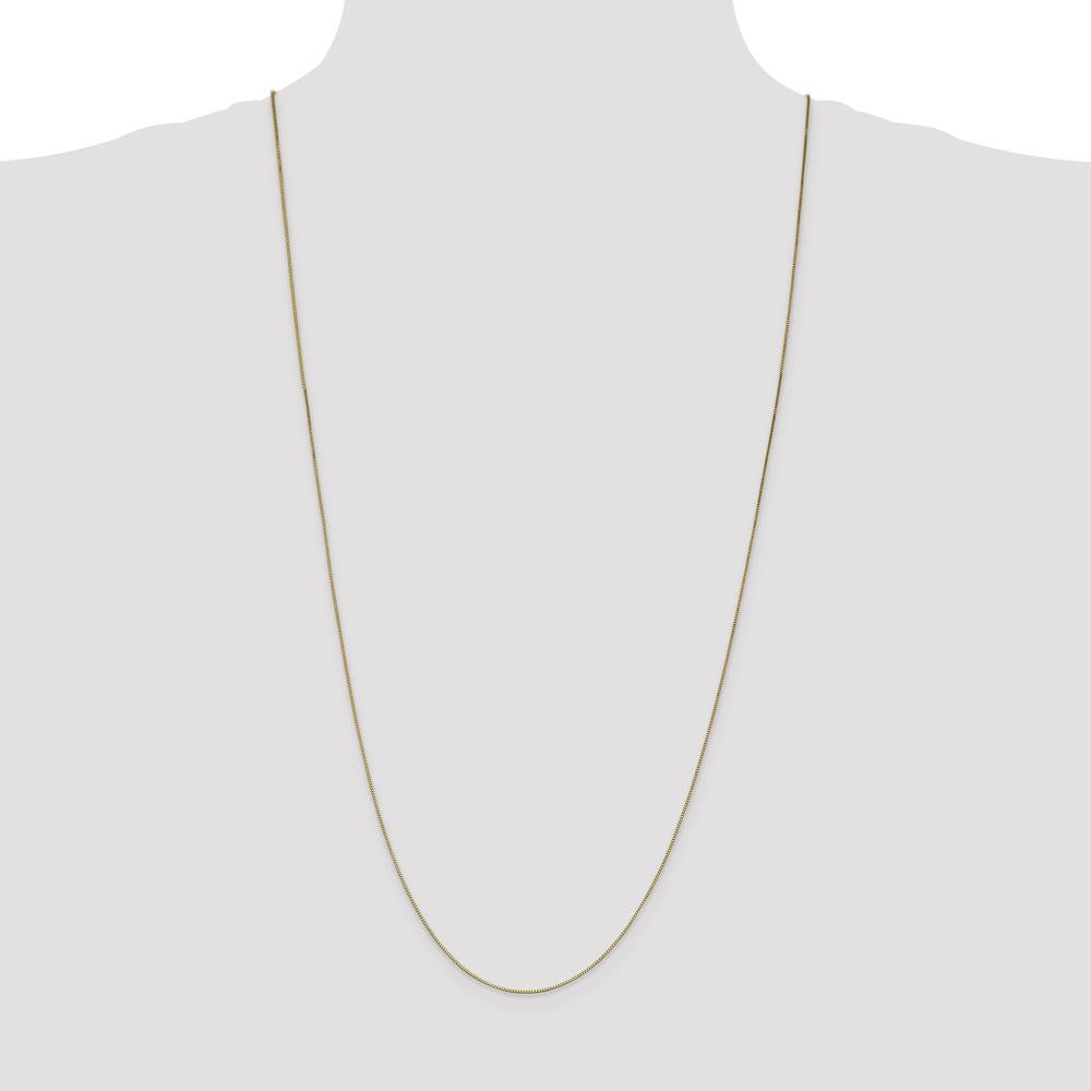 14K Yellow Gold 30" Box Chain Necklace with Lobster Clasp - 0.7mm Width by Oro Pregiato