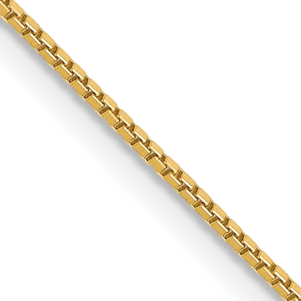 14K Yellow Gold 30" Box Chain with Lobster Clasp - 0.9mm Width by Oro Pregiato