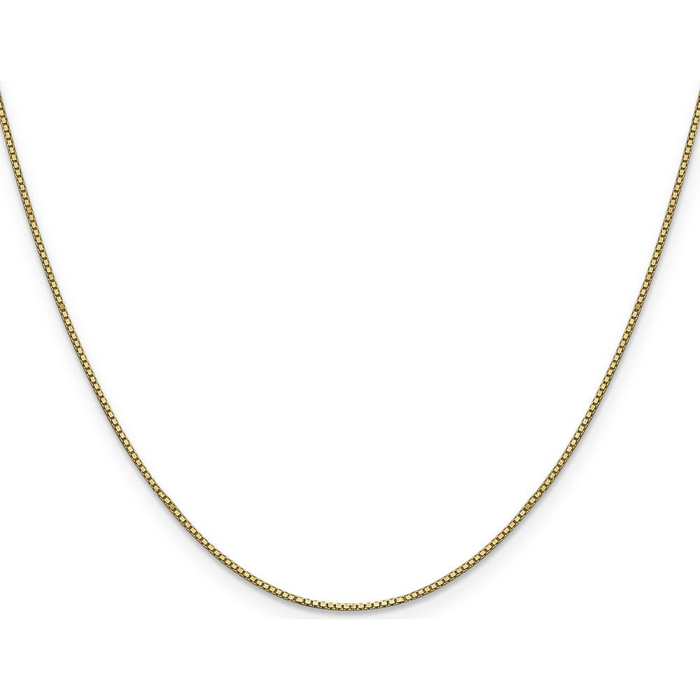 14K Yellow Gold 30" Box Chain with Lobster Clasp - 0.9mm Width by Oro Pregiato