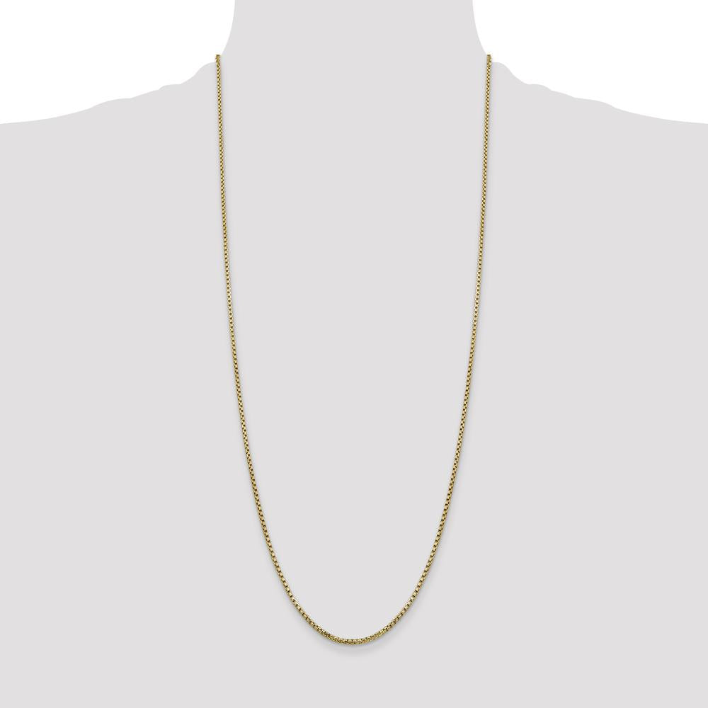 14K Yellow Gold 30" Box Chain with Lobster Clasp - 1.75mm Width by Oro Pregiato