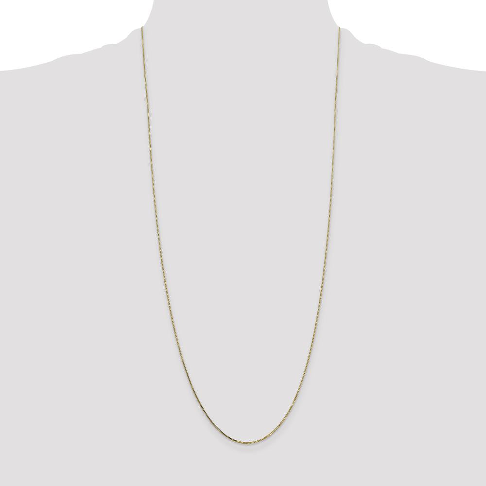 14K Yellow Gold 30" Box Chain with Spring Ring Clasp - 0.7mm Width by Oro Pregiato