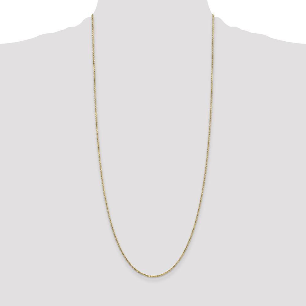 14K Yellow Gold 30" Cable Link Chain - 1.6mm Round Open Link with Lobster Clasp by Oro Pregiato