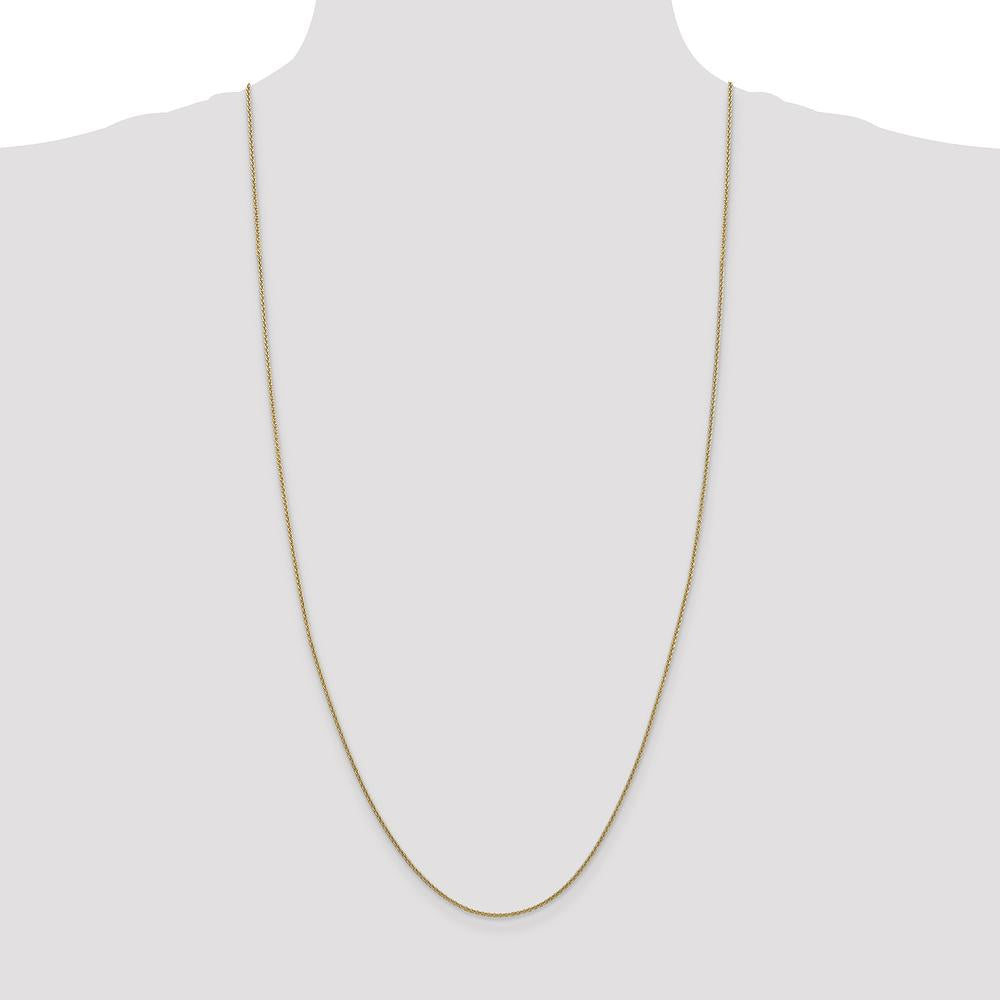 14K Yellow Gold 30" Cable Link Chain with Lobster Clasp - 1.4mm Width by Oro Pregiato