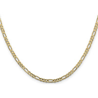 14K Yellow Gold 30" Concave Open Figaro Chain with Lobster Clasp - 3mm Width by Oro Pregiato