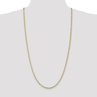14K Yellow Gold 30" Concave Open Figaro Chain with Lobster Clasp - 3mm Width by Oro Pregiato