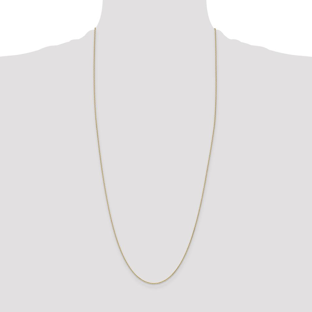 14K Yellow Gold 30" Diamond-Cut Cable Chain - 1.2mm Width by Oro Pregiato