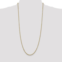 14K Yellow Gold 30" Diamond-Cut Cable Chain Necklace - 3mm Width, Lobster Clasp by Oro Pregiato