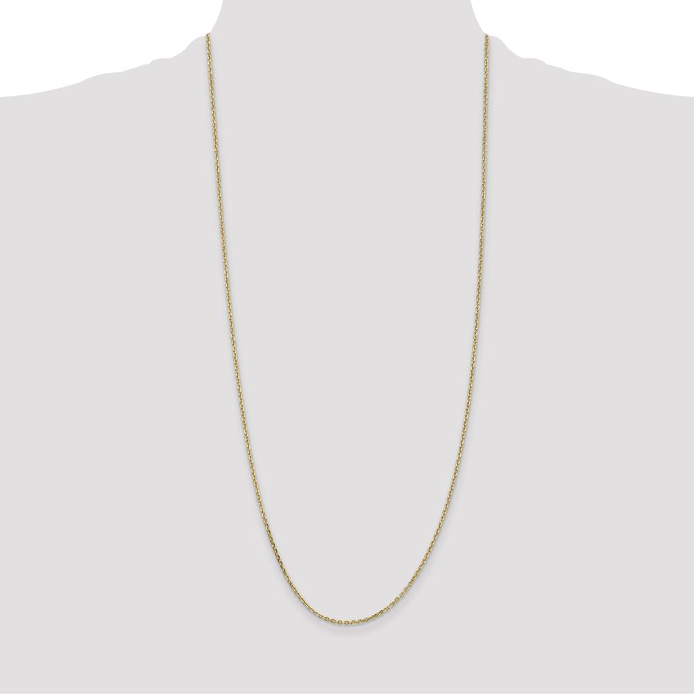 14K Yellow Gold 30" Diamond-Cut Cable Chain Necklace with Lobster Clasp by Oro Pregiato