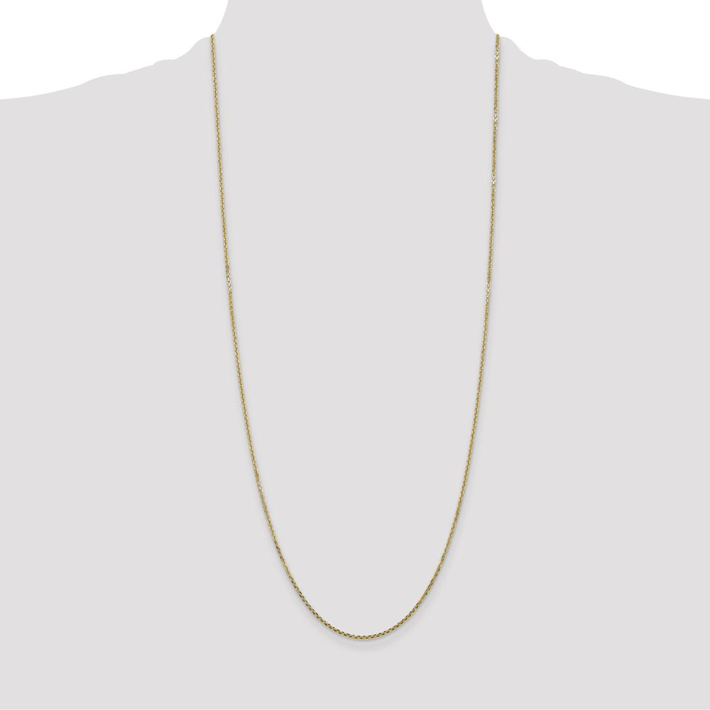 14K Yellow Gold 30" Diamond-Cut Cable Chain with Lobster Clasp - 1.45mm Width by Oro Pregiato