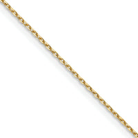 14K Yellow Gold 30" Diamond-Cut Forzantine Cable Chain - 0.8mm Width by Oro Pregiato